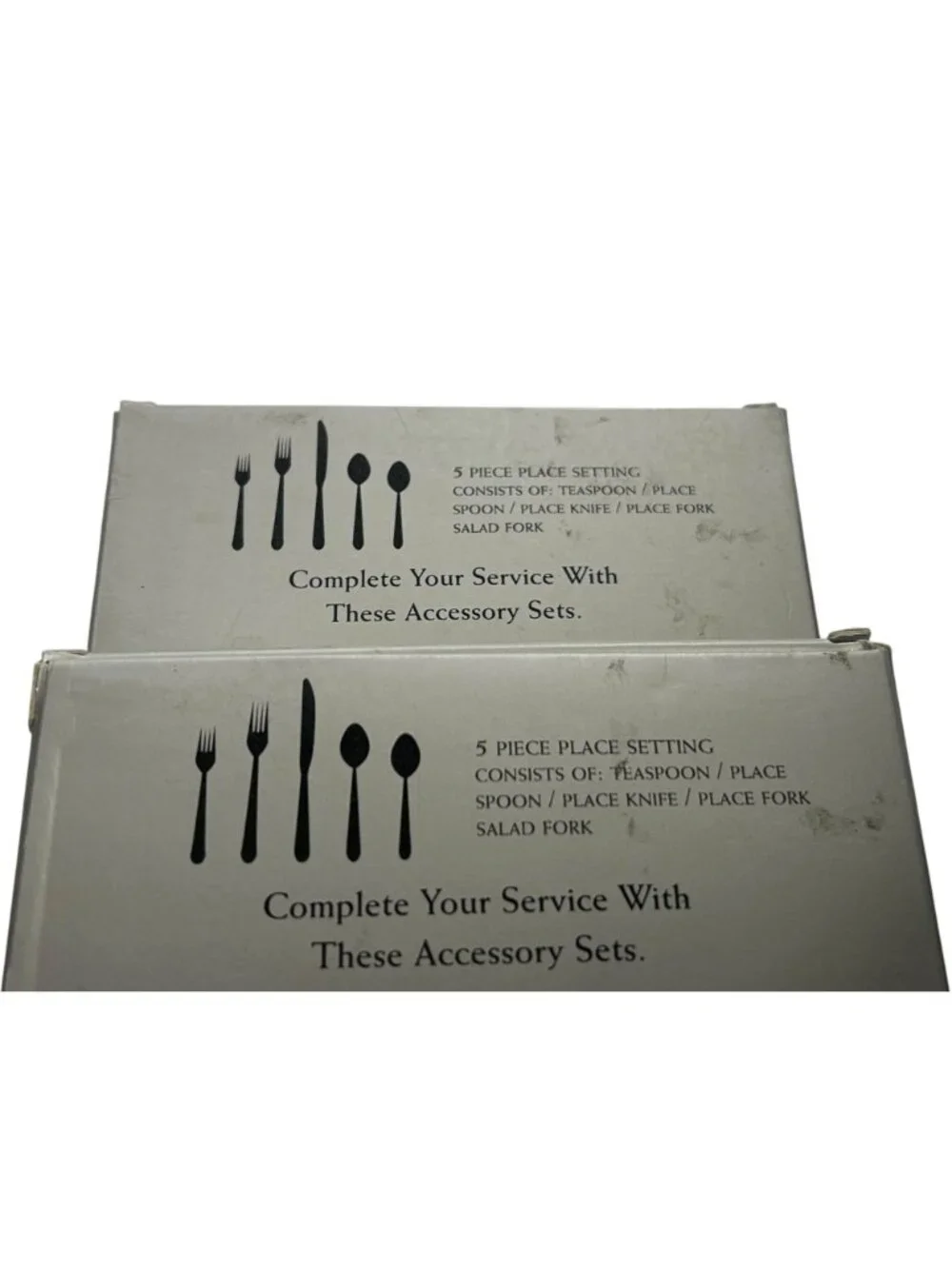 Gorham Ribbon Edge Frost 18/10 Stainless 5-Piece Place Setting Lot of 2 NIB